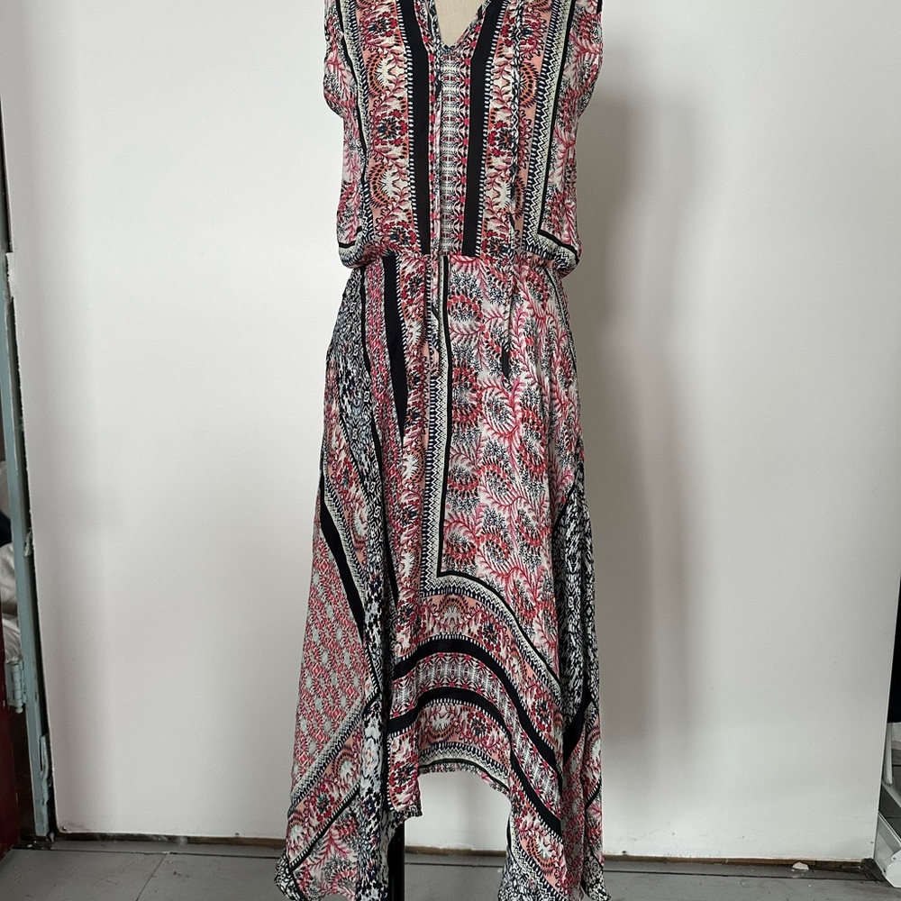 Parker Asymmetrical Dress in Red and Black